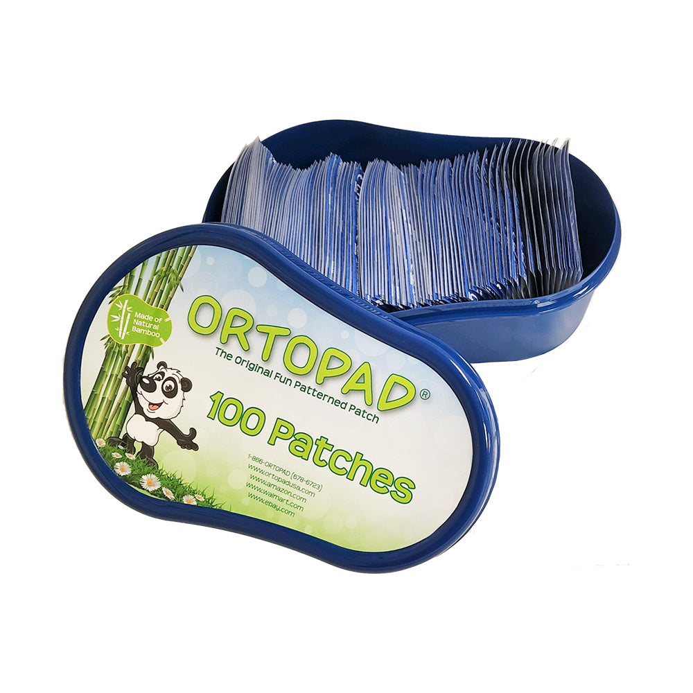 Ortopad® Bamboo 100 Patches with Refillable Container, Regular Size
